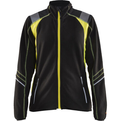 Veste de travail micropolaire détails fluo femme 4973 - Noir/Jaune fluo XXL