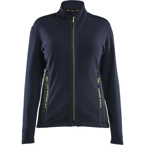 Veste de travail micropolaire femme 4766 - Marine foncé/Jaune L