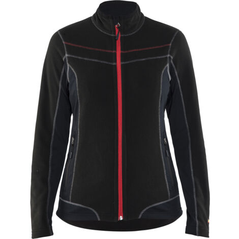 Veste de travail micropolaire femme 4924 - Noir/Rouge XS