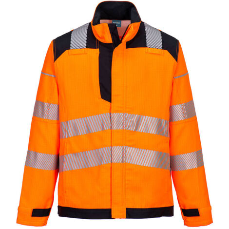 veste de travail modaflame pw3 hv - taille m - orange/noir - portwest