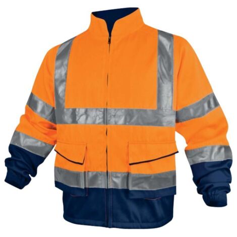 Veste de travail PANOSTYLE PHVE2 à haute visibilité orange fluo/bleu marine TL - DELTA PLUS - PHVE2OMGT