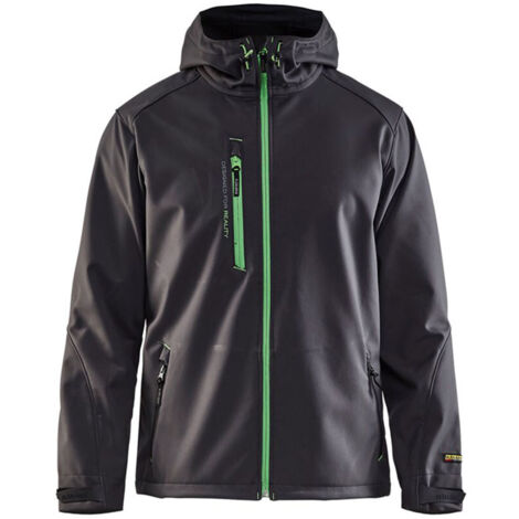Veste de travail softshell à capuche 4949 - Noir/Vert M