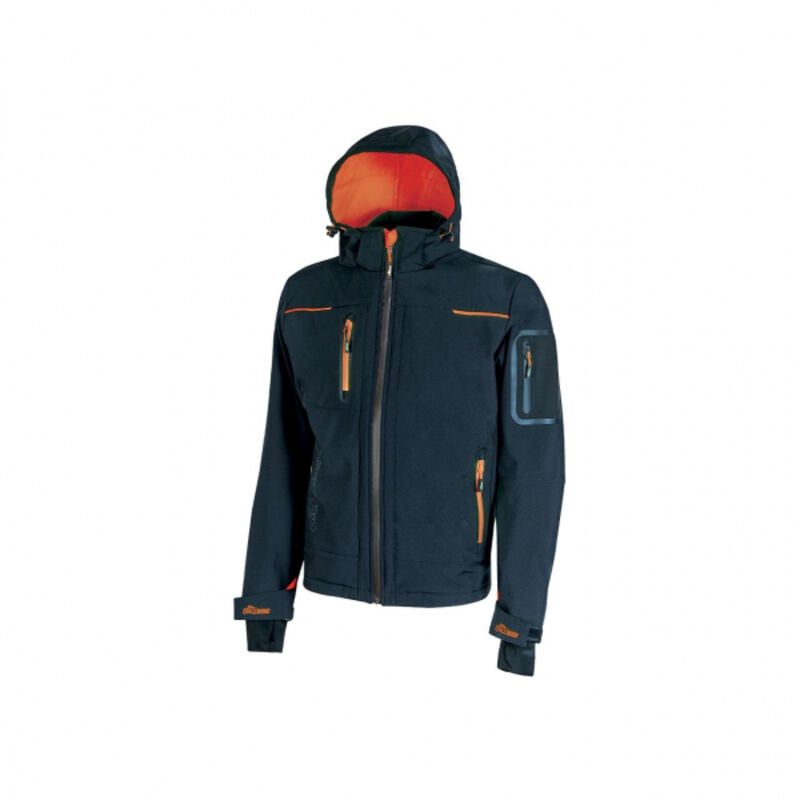 Veste de travail softshell Bleu Marine/Orange space - FU187DB U-power taille m
