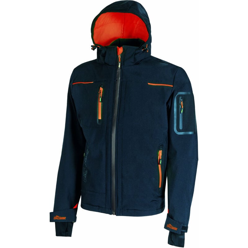 Veste de travail softshell Bleu Marine/Orange space - FU187DB U-power taille xl