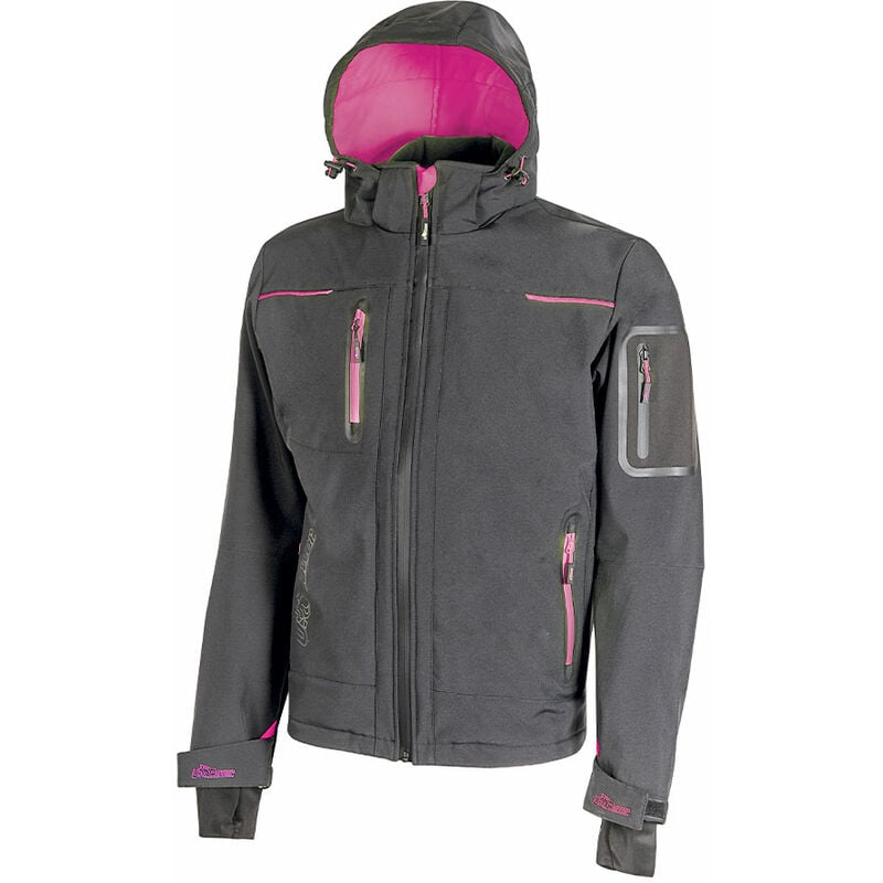 Veste de travail softshell doublé micro polaire Femme space - Gris/Fuchsia s