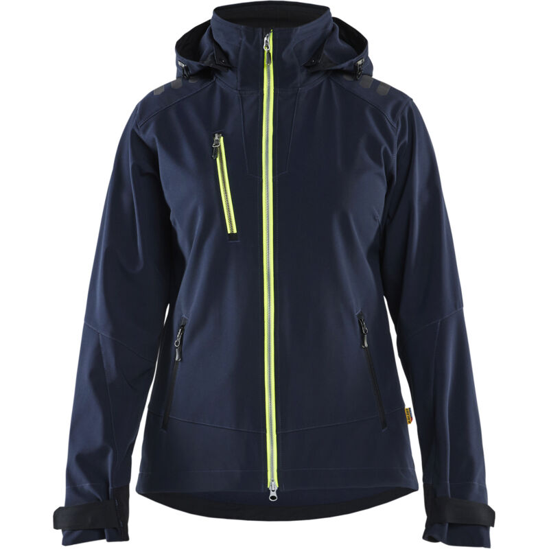 Chaqueta de trabajo softshell mujer 4719 - Azul marino/Amarillo fluorescente XL
