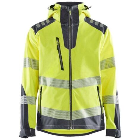 Veste de travail softshell haute visibilité 4491 - Jaune fluo/Gris moyen M