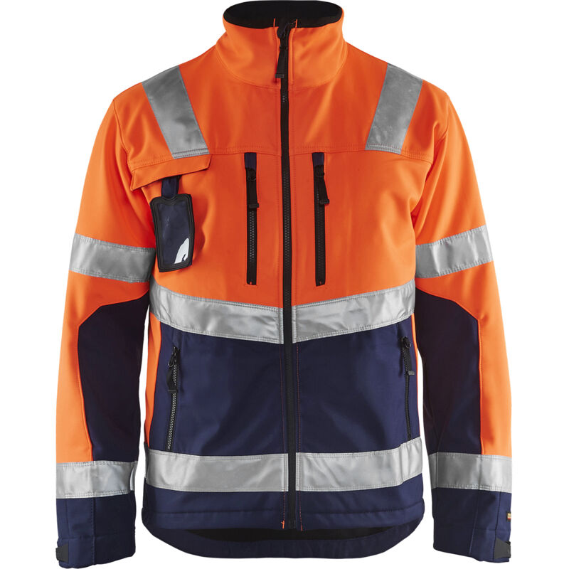 Blaklader Hochsichtbare Softshell-arbeitsjacke 4900 - Neonorange / Marine Xl