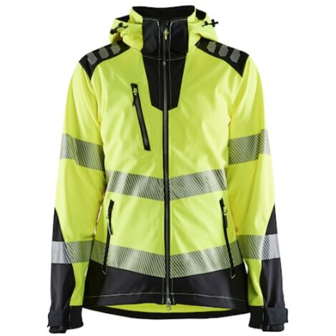 Veste de travail softshell haute visibilité femme 4791 - Jaune fluo/Noir S