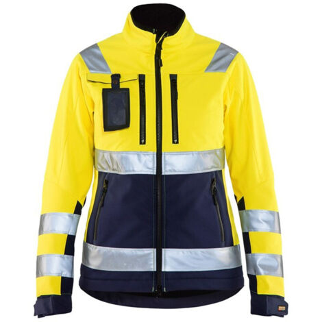 Veste de travail softshell haute visibilité femme 4902 - Jaune fluo/Marine XXL