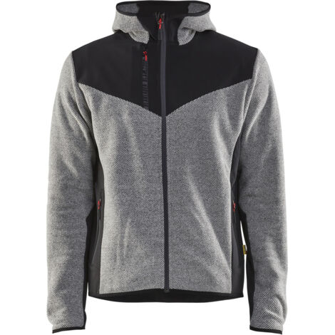 Veste de travail tricotée avec softshell 5940 - Gris chiné/Noir XXL