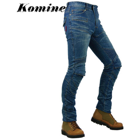 Veste en Denim pour moto, jean d&39équitation, costume de Motocross, en maille respirante, décontracté, pantalon avec armure corporelle, équipement de protection,PK-718-Blue,S