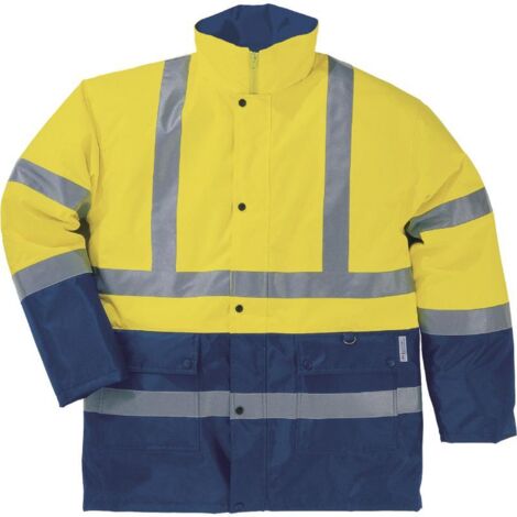 Veste haute visibilité Delta Plus Imperméable, Bleu marine/Jaune, taille S, Mixte ( Prix pour 1 )