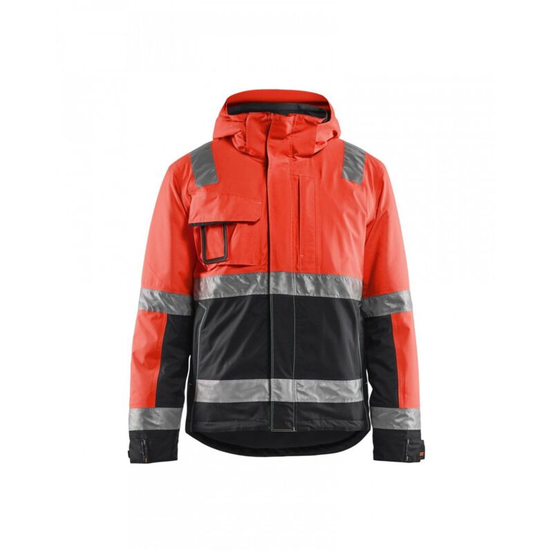 Veste de travail hiver haute visibilité stretch 4870 - Rouge fluo/Noir xl