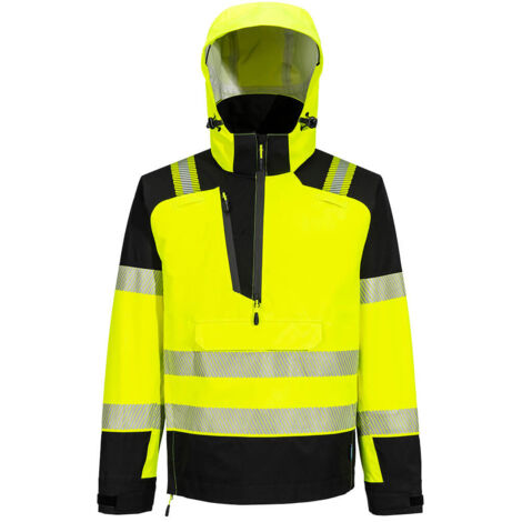Veste Imperméable à Capuche Haute Visibilité Pw3 (3l) - Taille Xxxl - Jaune/noir - Portwest
