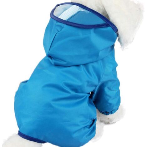 Veste Imperméable Chiot Chien Caniche Pet Imperméable Bleu