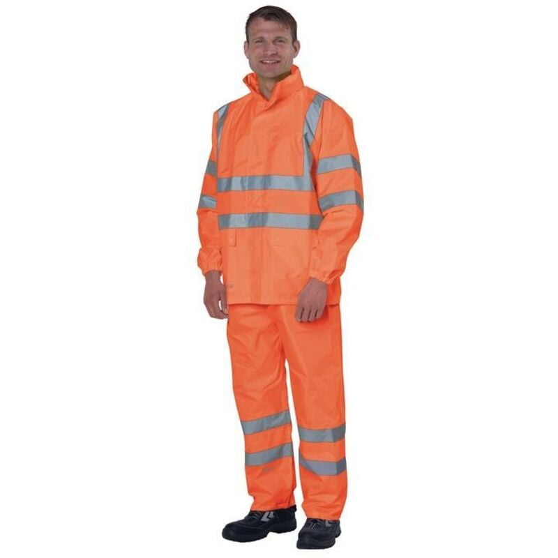 Asatex - Veste de pluie de signalisation taille l orange 100 % pes