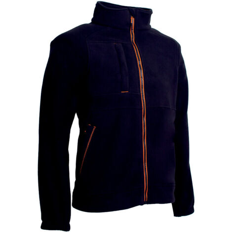Veste - KOALA - Polaire 100% PES recyclé - 350g-m2 - Noir-Citrouille taille M - COVERGUARD SALES