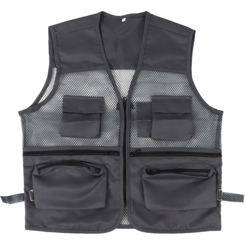 Veste militaire respirante avec poches multiples pour pêche et activités extérieures - Taille XXL Gris foncé
