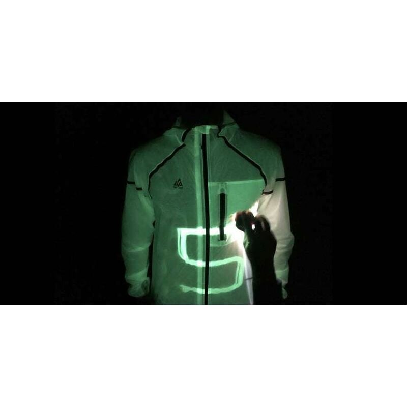 Veste Phosphorescente Coupe-vent FIREFLY - Running Trail Nuit - Blanc