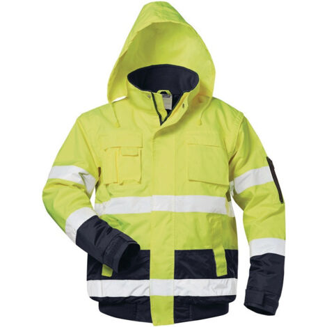 Veste pilote haute visibilité HASSO Taille L jaune fluo/marine SAFESTYLE