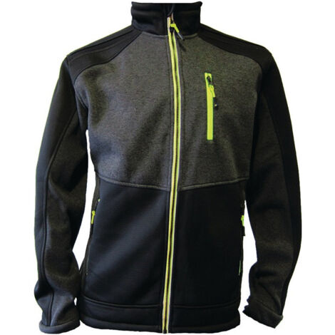 Veste polaire tricotée Taille M vert foncé / noir / vert citron TERRAX