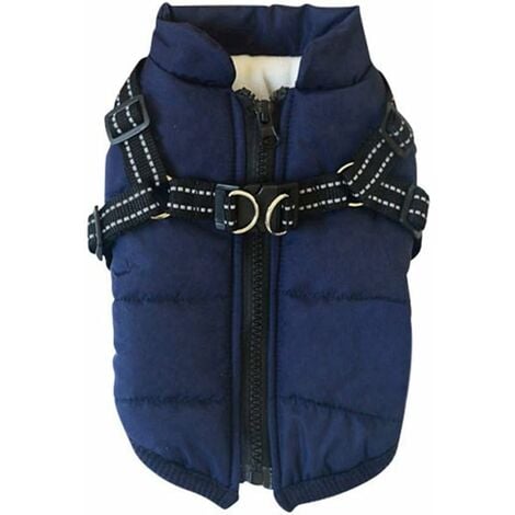 FUHUIDA TRADING Veste pour chien Gilet d'hiver Vestes Manteau pour chien Pull pour chien Costume de ski pour animaux de compagnie Gilet rembourré en coton sans manches avec sangle de poitrine