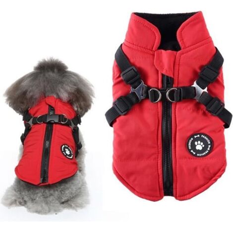 Veste pour Chien - VIPITH - Modèle d\'Hiver - Imperméable - Taille L - Rouge