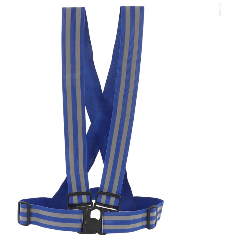 Veste réfléchissante haute visibilité pour course à pied, vélo et marche nocturne, ceinture de sécurité élastique et confortable, bleue.