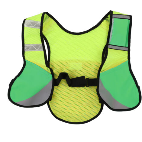Veste réfléchissante respirante pour cyclisme nocturne, gilet de sécurité multifonction vert fluo