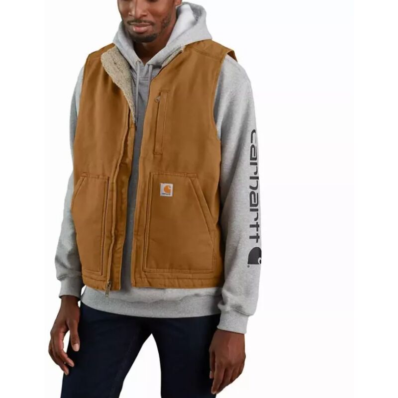 Carhartt Weste Mit Ausgewaschenem Entenfutter, Ärmellos, Braun, T.xl