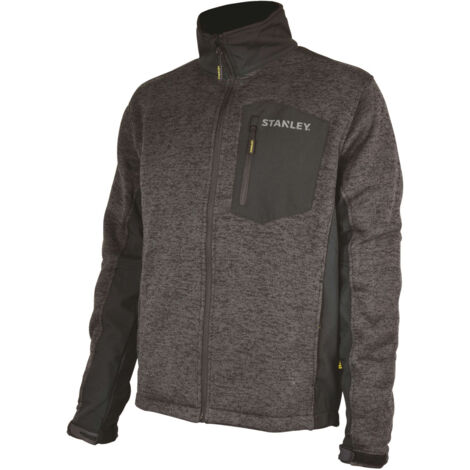 Veste Softshell Bi-Matière Tirée Black Stanley – Résistante, imperméable et confortable, idéale pour le travail en extérieur - XXL