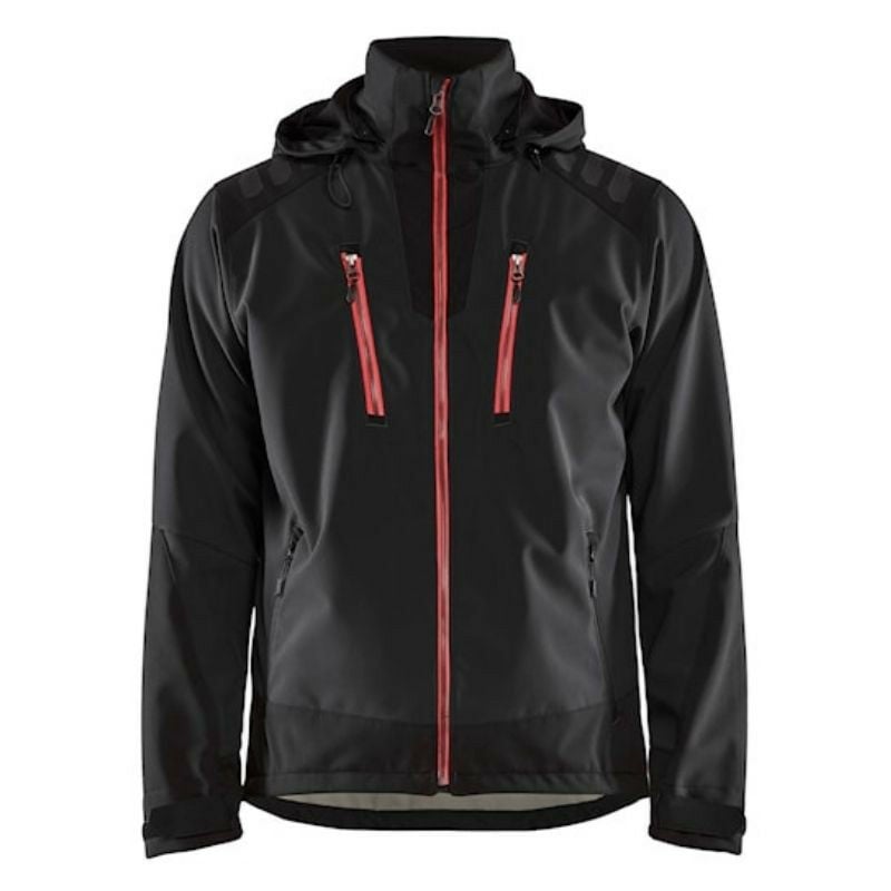 Veste de travail softshell stretch 2D Blaklader 4749 - Noir / Rouge - m