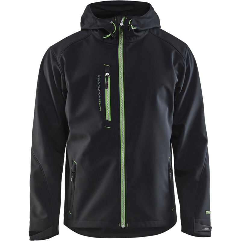 Veste de travail softshell à capuche 4949 - Noir/Vert xl