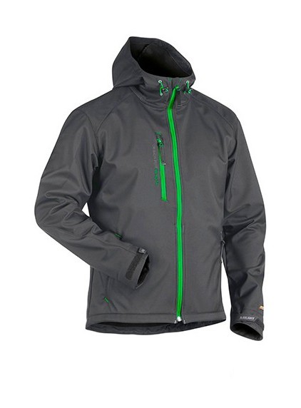 BLAKLADER Blaklader - Veste d'hiver Softshell à capuche 49492517 taille: m couleur: Gris foncé / Vert