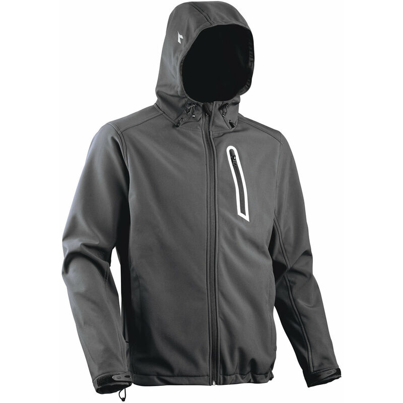 Veste softshell Diadora gris 3 poches avec capuche sail - 15963275069 42/44 (l)