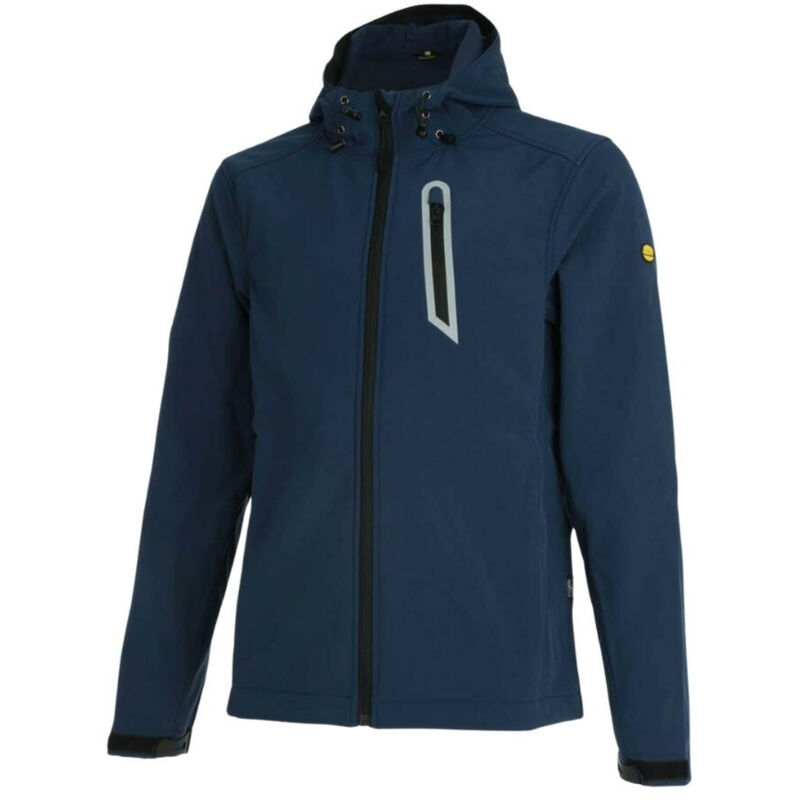 Diadora - Veste de travail softshell coupe vent stretch à capuche sail Bleu xxl