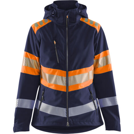 Veste softshell de travail haute visibilité femme 4404 - Marine/Orange M
