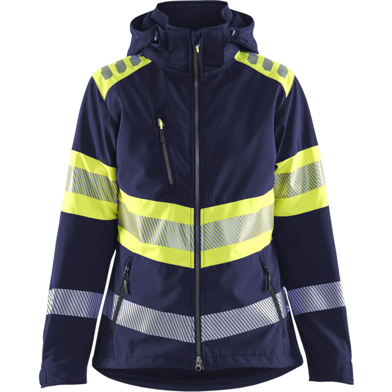 Veste softshell de travail haute visibilité femme 4404 - Marine/Jaune l