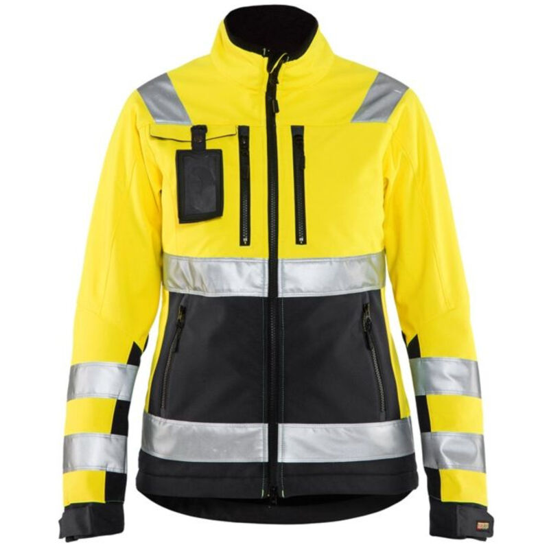 Veste de travail softshell haute visibilité femme 4902 - Jaune fluo/Noir l