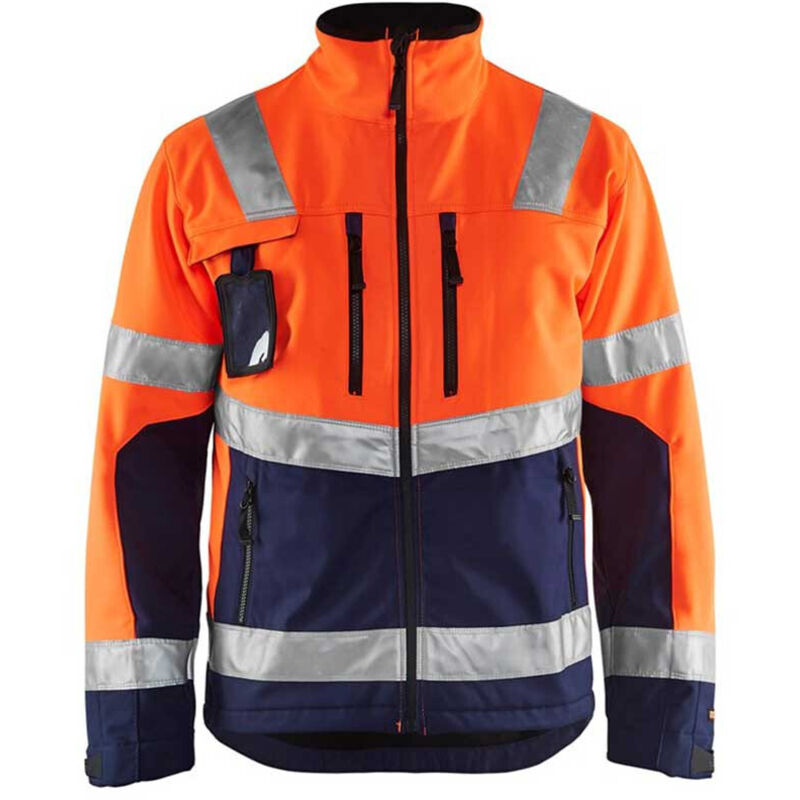 Veste softshell haute visibilité Blaklader 4900 - Orange / Bleu foncé - s