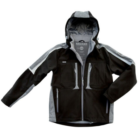 Veste softshell Proaktiv, taille 2XL, noir/gris