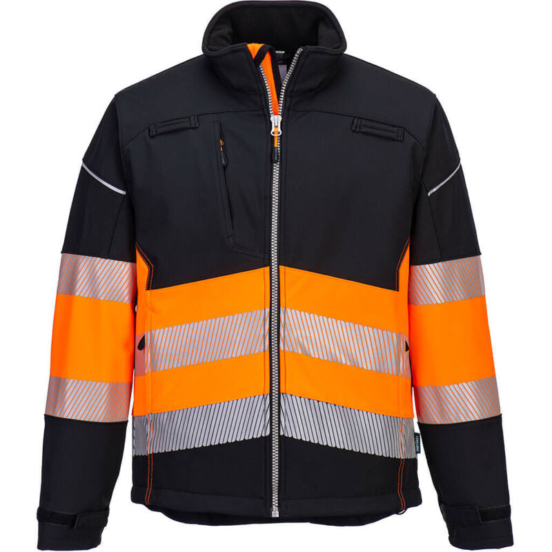 Portwest - Veste Softshell PW3 Haute Visibilité Classe 1 Orange / Noir m
