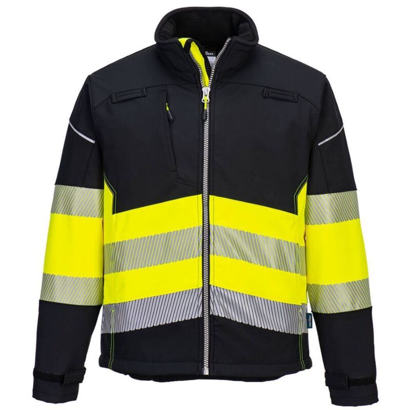 Giacca Softshell alta visibilità Classe 1 PORTWEST PW3 Giallo / Nero XS