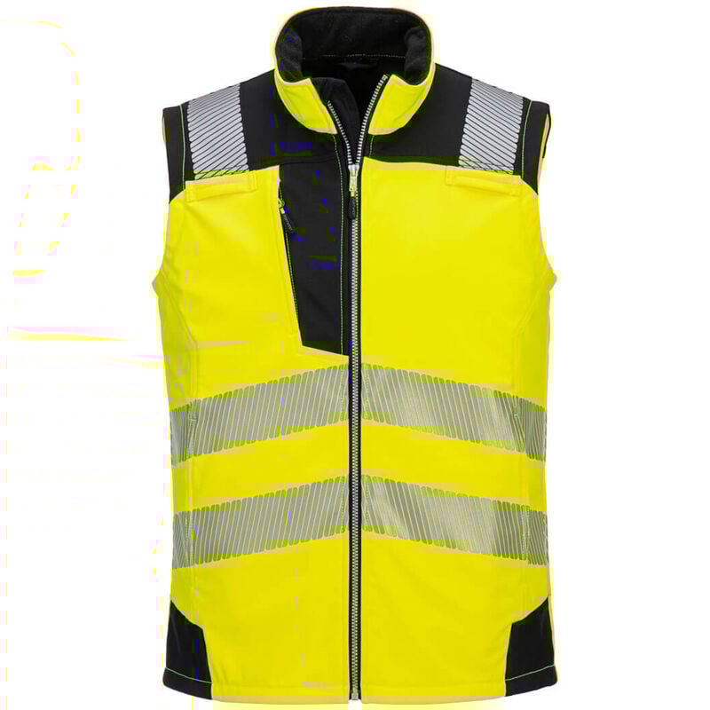 softshell sans manches hi-vis (3 couches) - taille m - jaune/noir - portwest