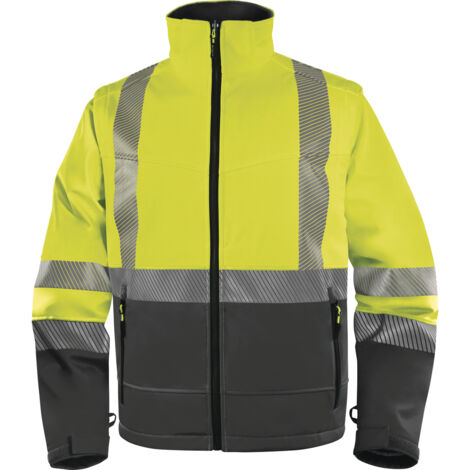 Veste Softshell stretch jaune fluo FAST 2 en 1 avec manches amovibles - DELTA PLUS - FASTJA   58/60 (2XL)