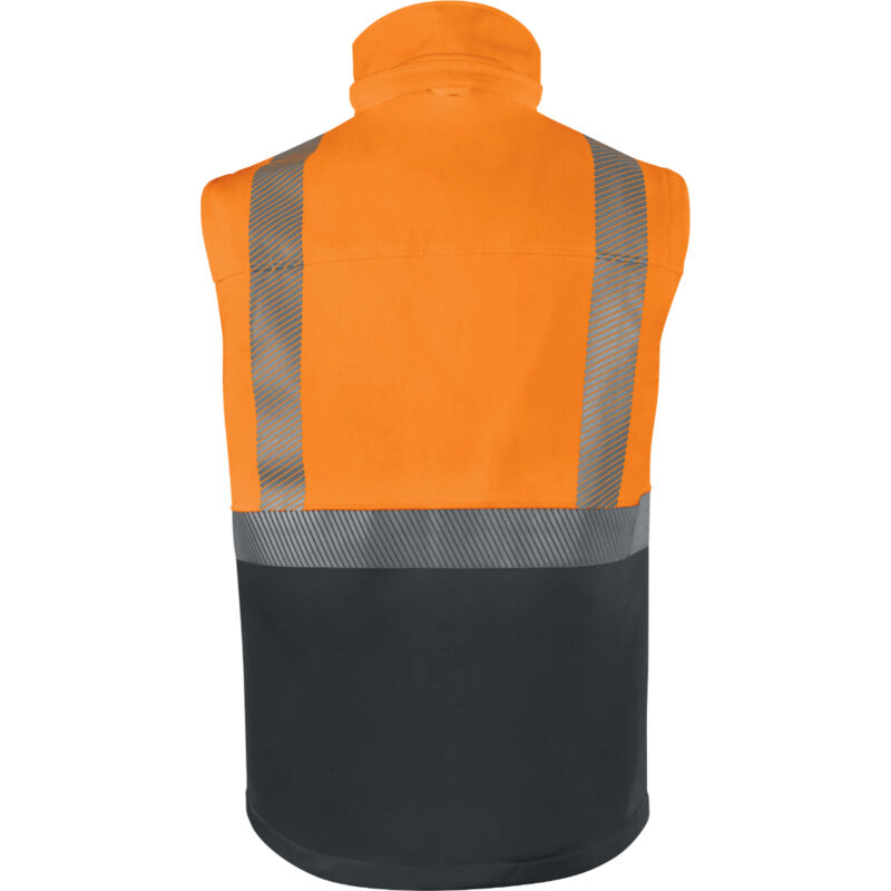 Veste Softshell stretch orange fluo FAST 2 en 1 avec manches amovibles - DELTA PLUS - FASTOR 48/50 (M)