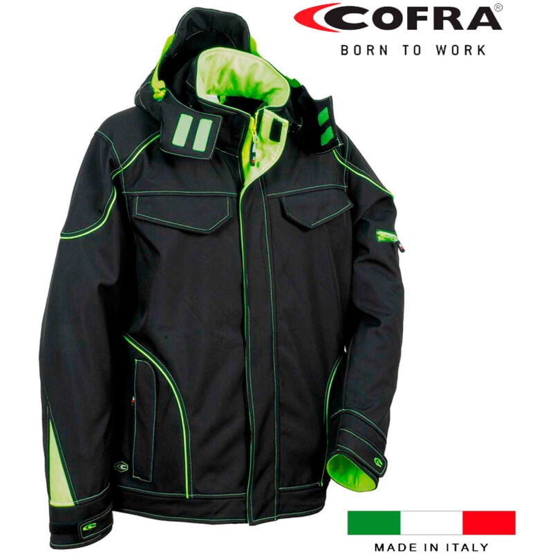 Cofra - Veste softshell Tecka noir citron vert taille 58
