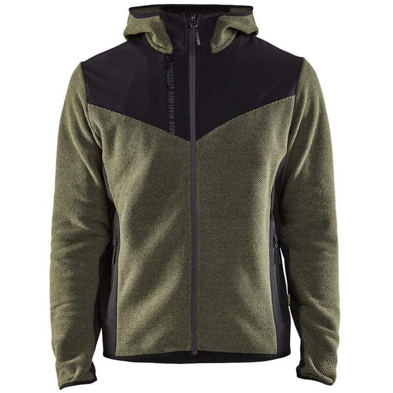 Veste tricotée Blaklader Softshell - Vert foncé/Noir - 594025364199L