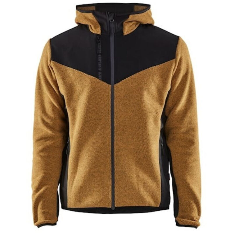 Veste de travail tricotée avec softshell 5940 - Miel doré/Noir XXXL